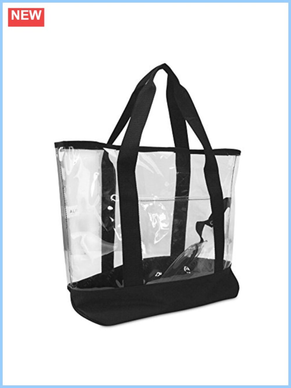 Large Clear PVC Tote Bag with Small Pouch See-Through Shopping Tote